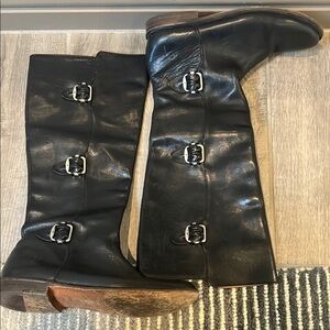 Frye Black Leather Riding tall Boots size 6 1/2